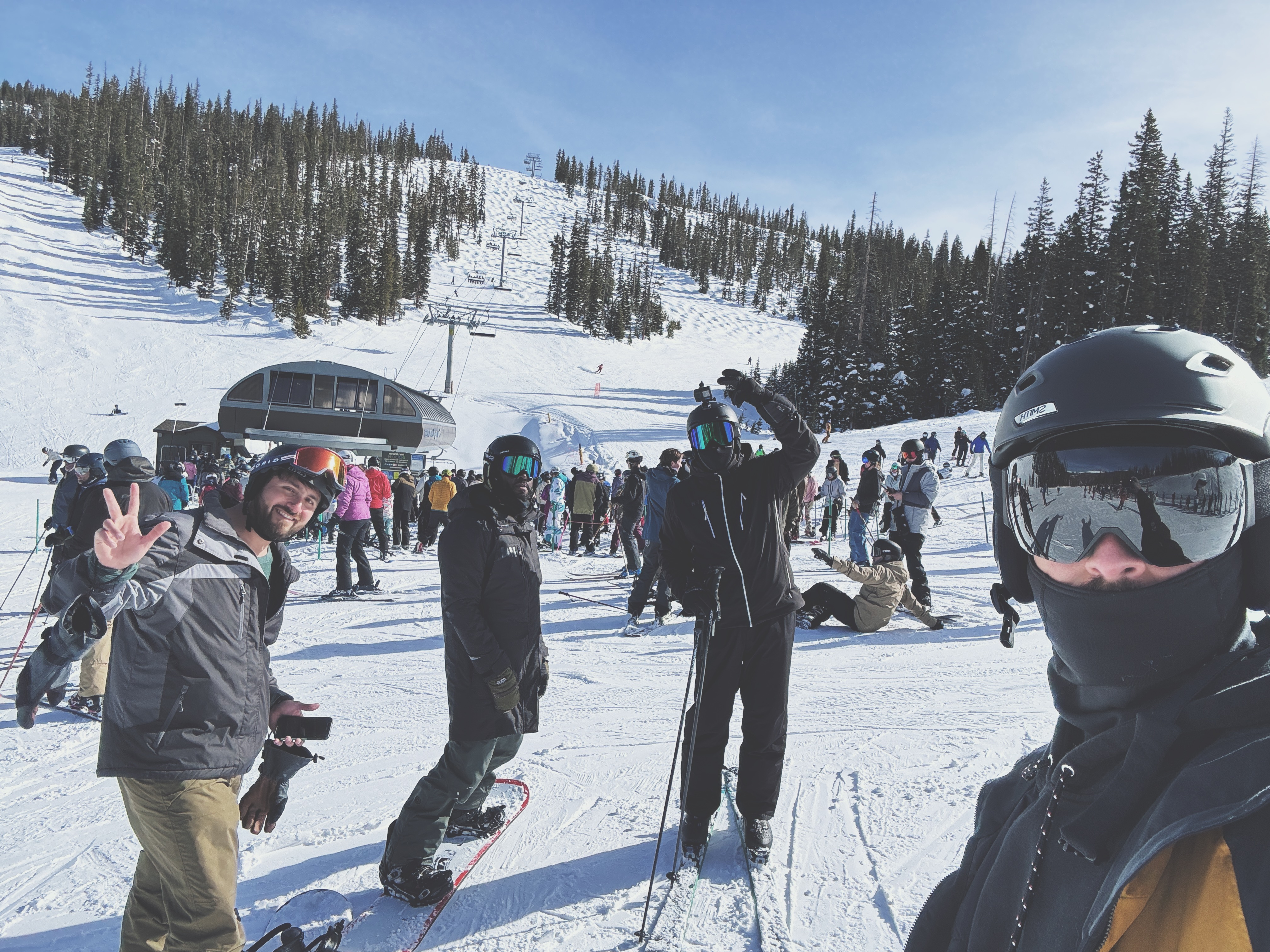 Skiers on the mountain